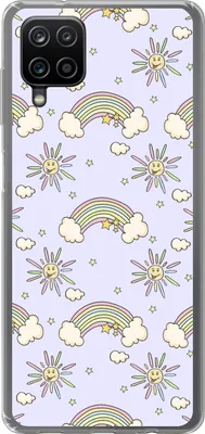 Produktbild von MuchoWow® Handyhülle Schutzhülle Hülle für Telefoonhoesje Samsung Galaxy A12 Mädchen - Regenbogen - Sonne - Muster - Mädchen - Kinder - Kinder - Kind Silikon Softcase Handy Hülle - Bild