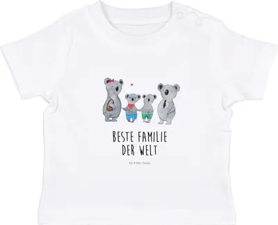 Produktbild von Mr. & Mrs. Panda Babyshirt Koala Familie zwei 12. - 18. Monat - Weiß - Geschenk, Baby  Shirt, T-Shirt, Zusammen, Kinder, Muttertag, Koalabär, Baumwollshirt