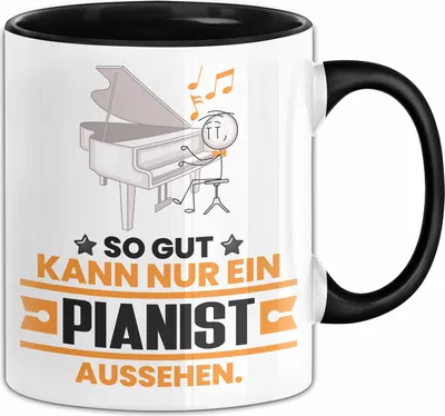 Produktbild von Pianist Geschenk Tasse So Gut Kann Nur Ein Pianist Aussehen Geschenkidee Kaffee-Becher (Schwarz)