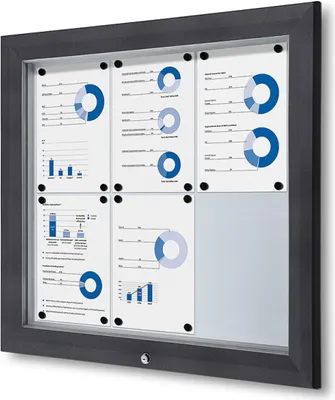 Produktbild von Showdown Displays Schaukasten Premium für Außen - 6x DIN A4 - Grau