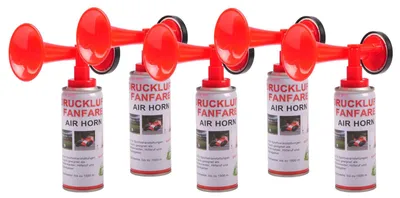 Produktbild von Druckluft-Fanfare 5x 250ml Stadionhupe Signalhorn Tröte Sirene Airhorn bis 1500m