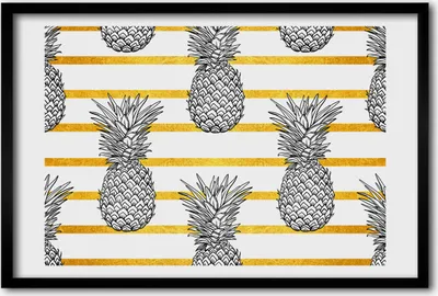 Produktbild von Bild 60x40 MDF-Rahmen, Wandkunst Ananas-Streifen