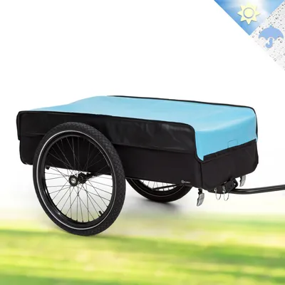 Image de Klarfit Remorque Velo Cargo, Charette Velo à 2 Roues, Remorque Vélo pour Bicyclette, Kit de Fixation pour Remorques en Acier avec Attelage et Support, Chariot Etanche pour Camping, Bagages, Trekking