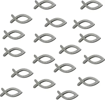 Produktbild von Oblique Unique 18 Holz Fische Streudeko Taufe Kommunion Konfirmation - Echtholz silber