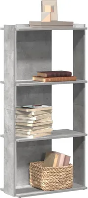 Zdjęcie produktu dla Maison Exclusive – regał na książki, 3 półki, kolor szary betonowy, 60 x 30 x 120 cm, materiał drewnopochodny