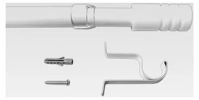 Produktbild von Caféhausstange MODERN, Ø 19 mm, weiß, ausziehbare Gardinenstange, 125 - 200 cm, inkl. Trägern und Befestigungsmaterial