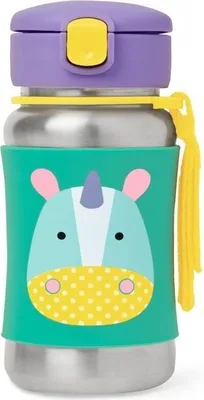 Produktbild von Skip Hop 350 ml, Edelstahl, Abziehbarer Deckel, Trinkflasche Einhorn