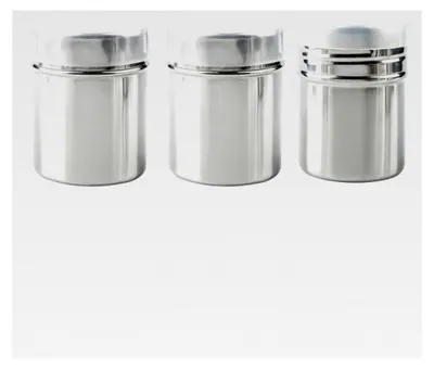 Produktbild von 3 Edelstahl-Pulverstreuer mit 16 Druckformen Schablonen, Pulverdosen mit Netz für Kaffee, Cappuccino, Latte, Dredge Shaker für Küche und Restaurants