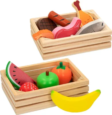 Image de Kit de jouets alimentaires en bois (12 pcs)