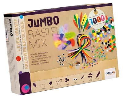 Produktbild von GLOREX Bastelmix Jumbo 1000 Teile Faltschachtel