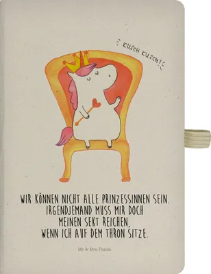 Produktbild von Mr. & Mrs. Panda Tagebuch Einhorn König - Transparent - Geschenk, notizbuch, Unicorn, Kladde, Journal, Prinzessin, Kaiser, Bundeskanzler, Adressbuch, Krone, Reisetagebuch