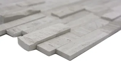 Produktbild von Handmuster Mosaikfliese selbstklebend Marmor Naturstein grauweiß Naturstein white wood MOS200-0120_m