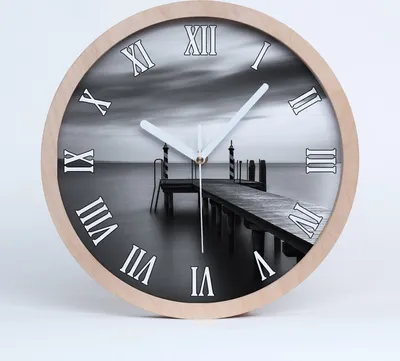 Produktbild von Holzuhr 20fi cm wanduhr - weiße Spitzen - Pier auf dem See