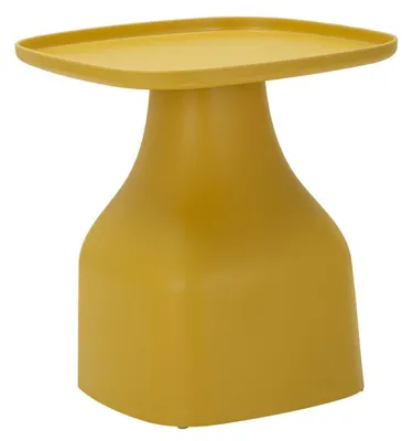 Imagen del producto de Mesa de centro Gea en plástico amarillo mostaza 48x48x50 cm