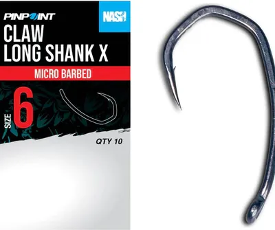 Productafbeelding van Nash Claw Langschaft X Barbed Karperhaken, maat 4