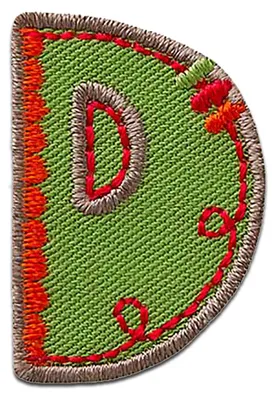 Produktbild von Buchstabe D 2.4 x 3.4 cm: Alphabet Buchstabe Einzeln Auswählbar - Aufnäher, Bügelbild, Aufbügler, Applikationen, Patches, Flicken, Zum Aufbügeln
