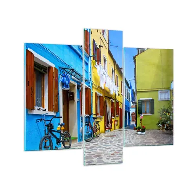 Produktbild von Bilder auf glas - Sonne Tag Fahrrad Straße - 95x80cm - Glasbilder - Wandbilder - Kunstdruck - zum Aufhängen bereit - Wanddekoration aus Glas - Glas Bilder - Wandbild auf Glas - 3 Teile - GCB95x80-2614