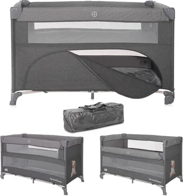 Obrázek produktu pro Lorelli Up and Down cestovní postýlka 3v1 přístavná postýlka ohrádka 2 úrovně 120x60, skládací, kolečka s brzdou
