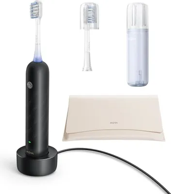 Produktbild von MOVA Fresh Pro, Erwachsener, Schallzahnbürste, Tägliche Pflege, Polieren, Sensibel, Whitening, 39600 Bewegungen pro Minute, Schwarz, 69000 Bewegungen pro Minute