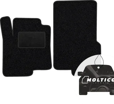 Immagine prodotto di moto-MOLTICO tappetini anteriori auto velours tappetini auto nero set tappetini 2 pezzi adatto per Smart Forfour 2004-2006