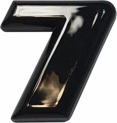 Produktbild von 3D-Relief-Zahl schwarz glänzend 7
