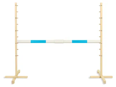 Produktbild von Sprunghindernis für Hobby Horse, 160 cm, Höhe 120 cm, hellblaue Sprengstange