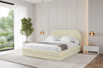 Produktbild von ALTDECOR Polsterbett mit Bettkasten - LERIS 140x200 Beige- Bett mit Matratze H3/H4, Kopfteil, Boxbett, Doppelbett mit Stauraum