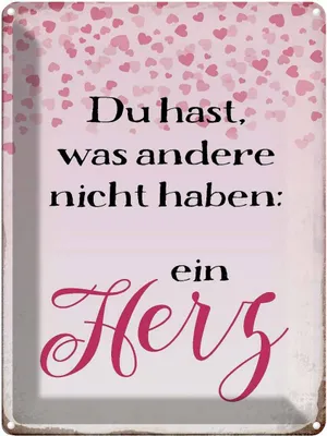 Produktbild von vianmo Blechschild 40x30 cm hast was andere nicht haben Herz Spruch Zitat