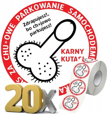 Obrázek produktu pro 20x samolepka PENALTY CUTTER za špatné parkování Silně voděodolná !