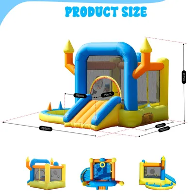 Immagine prodotto di Castello gonfiabile con scivolo - Area gioco - Piscina di palline - Tessuto Oxford - Dimensioni: 2,85 x 2,5 x 1,87 m - Adatto a partire dai 14 anni