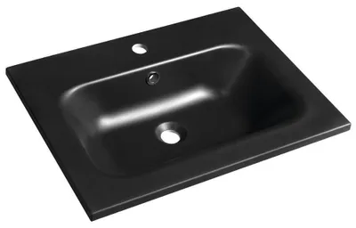 Immagine prodotto di SIDRA | Lavabo in marmo fuso, 61x46cm, nero opaco