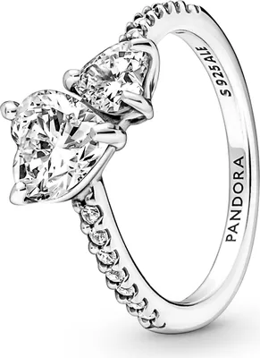 Produktbild von PANDORA Damenring Doppeltes Herz aus 925er Silber mit Zirkonia