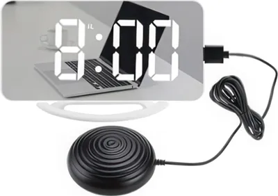 Produktbild von LED-Vibrationswecker, multifunktionale elektronische Spiegel-Digitaluhr, automatischer Lichtsensor, geeignet für Menschen mit Hörbeeinträchtigungen.