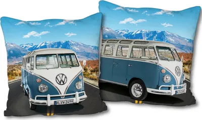 Immagine prodotto di Cuscino VW Volkswagen Bulli T1 Blue 40 x 40 cm da abbinare alla biancheria da letto 236