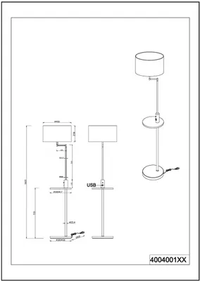Obrázek produktu pro Stojací lampa CLAAS černá Trio 400400132