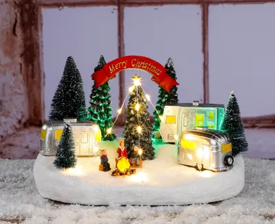 Produktbild von LED Weihnachtsstadt mit 19 LED - Merry Christmas - ca. 26 x 18 x 16 cm