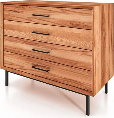 Produktbild von Kommode Seiba Kernbuche massiv 97x45x80 mit 4 Schubladen und Metallbeinen