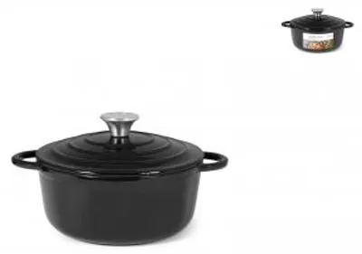 Immagine prodotto di H&H Casseruola In Ghisa Smaltata Nero Cm 22