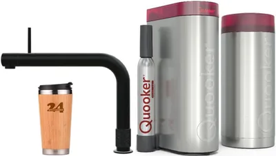 Produktbild von »QUOOKER FRONT Festauslauf Schwarz COMBI B mit CUBE 2 *Der Wasserhahn, der alles kann! (22FRONTBLKCUBE)« (2-St) 100°C Kochendwasserhahn
