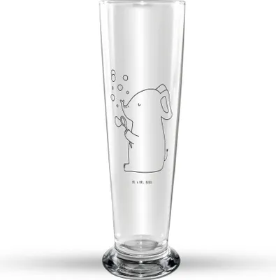 Produktbild von Mr. & Mrs. Panda Bierglas Elefant Seifenblasen - Transparent - Geschenk, Weizenbier Glas, Rüsseltier, Liebesspruch, Lustige Sprüche, Liebe, Mr Mrs Weizenglas, Elefanten