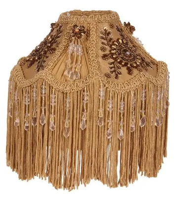 Obrázok produktu pre Stojací lampa, viktoriánsky štýl, malá kupola, 18 cm - zlatá - látka