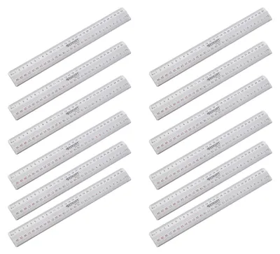 Zdjęcie produktu dla Westcott E-10112 00-I, linijka aluminiowa do cięcia, 30 cm, 12 sztuk, srebrna