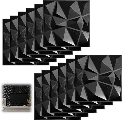 Image de Panneaux muraux 3D autocollants, 30 x 30 cm, aspect pierre, résistants à l'eau, décoration murale d'intérieur
