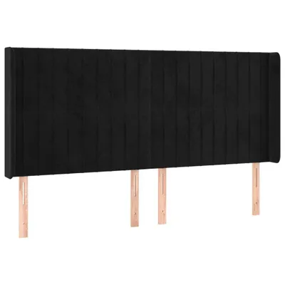 Produktbild von vidaXL Kopfteil mit Ohren Schwarz 203x16x118/128 cm Samt