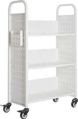 Immagine prodotto di Carrello portatutto a 3 ripiani con ripiani a L su un solo lato, colore bianco