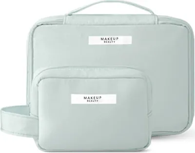 Image de INF Trousse de maquillage portable en tissu Oxford pour voyage Vert