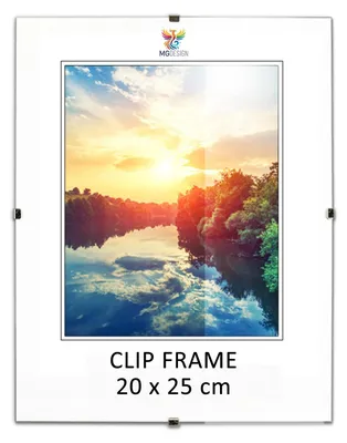 Produktbild von MG Design Cliprahmen 20 x 25 cm - rahmenloser Bilderrahmen mit Acrylglas & HDF Rückwand - für Fotos, Poster & Puzzle, vertikal & horizontal