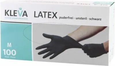 Produktbild von Färbehandschuhe Latex Größe L schwarz puderfrei, schwarz, L large