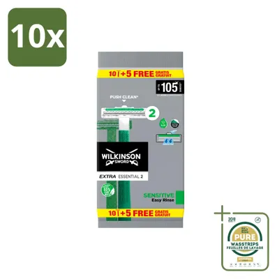 Productafbeelding van 10 x Wilkinson Extra 2 Sensitive wegwerpmesjes - Voorraadpakket - 10 stuks