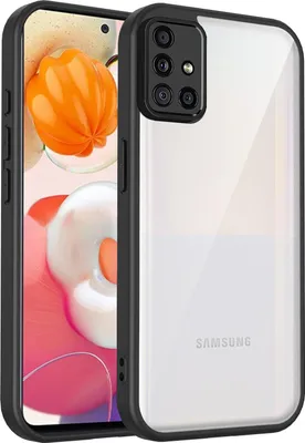 Produktbild von Hülle für Samsung Galaxy A51 4G Transparente Rückseite TPU Bumper Stoßfest Handyhülle Schwarz